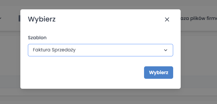 Wybór szablonu wiadomości mailowej